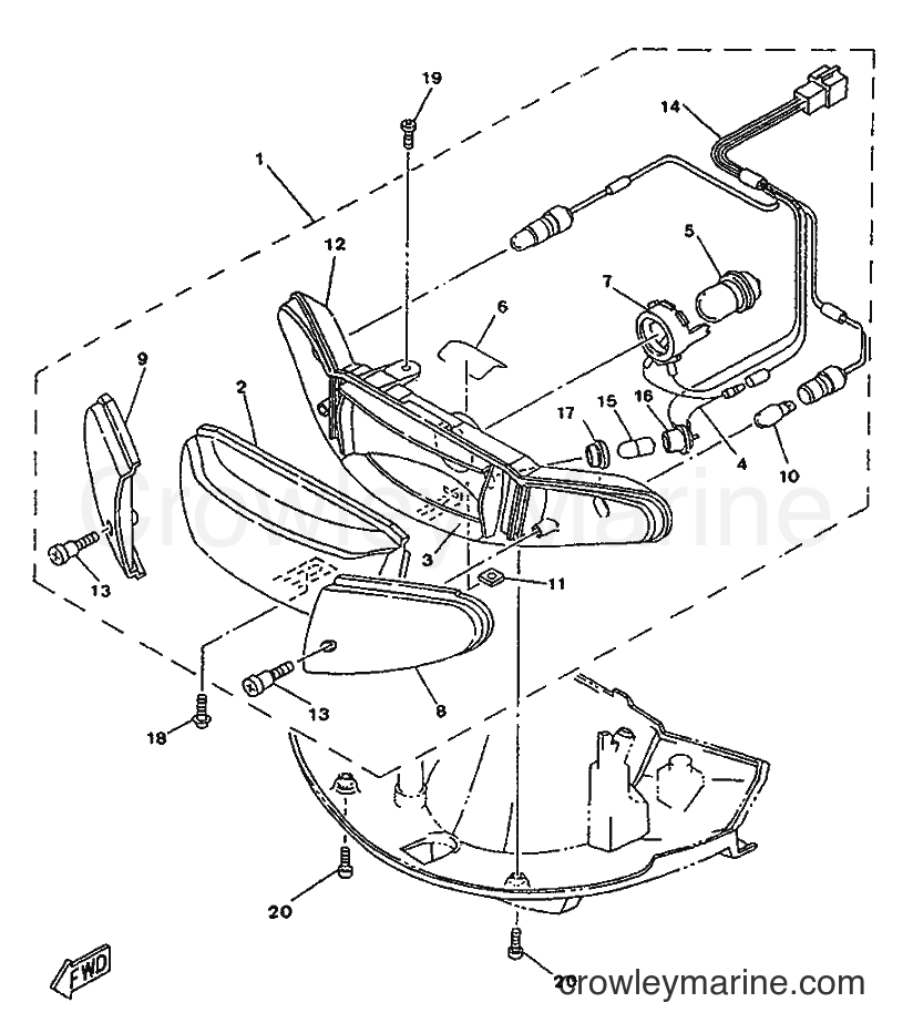 1996 Scooter YA50R - YA50R (4SJ3) [99A] - HEADLIGHT
