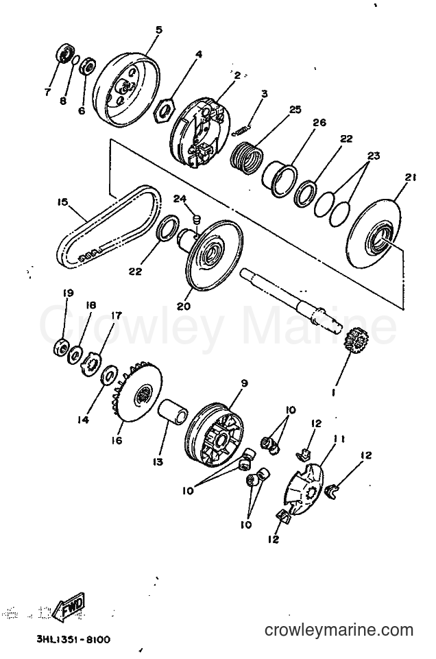 1988 Scooter DT50R - DT50R (3HL2) [999] - CLUTCH
