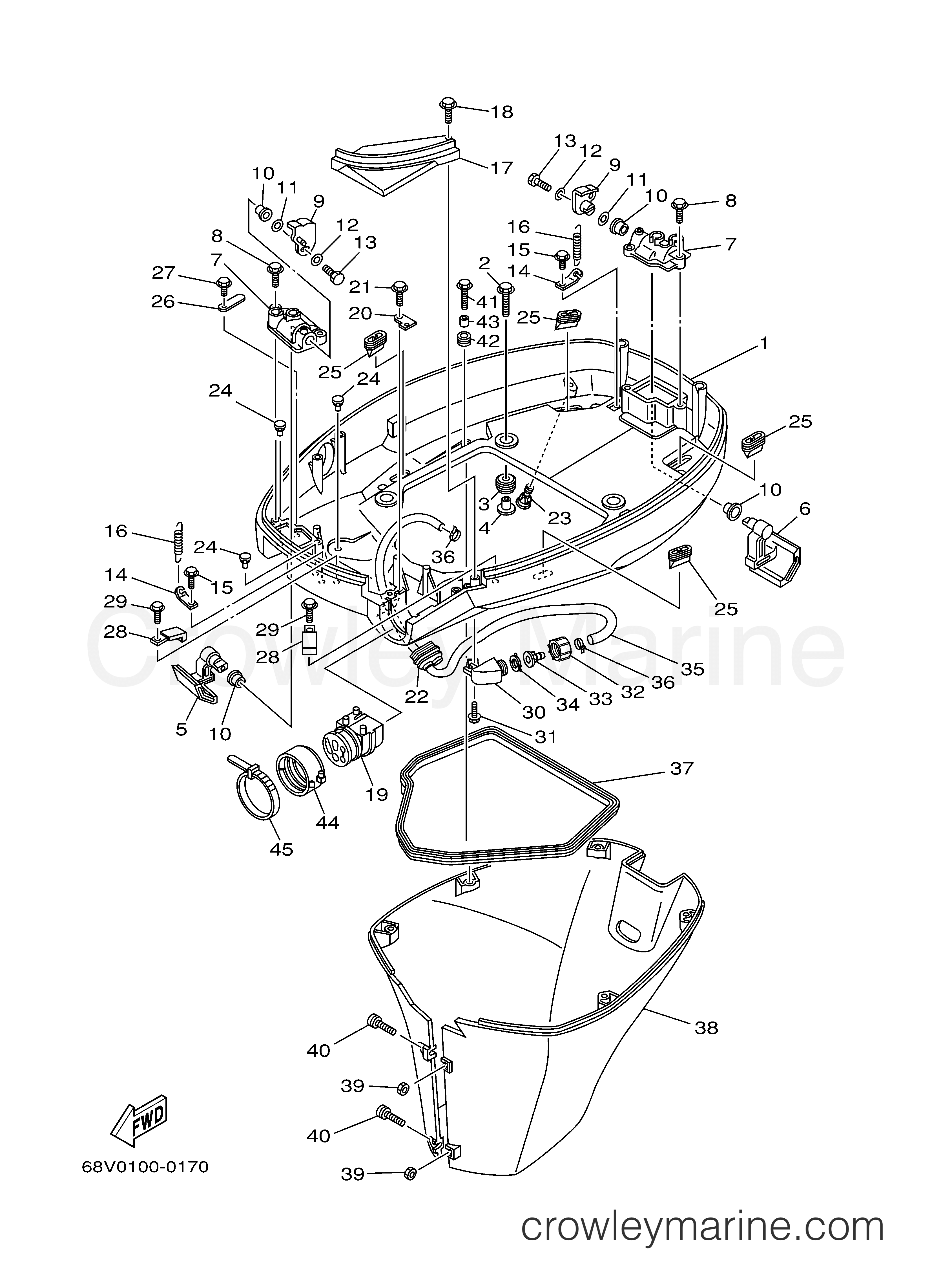 Yamaha Motors LF115TXRY - BOTTOM COWLING