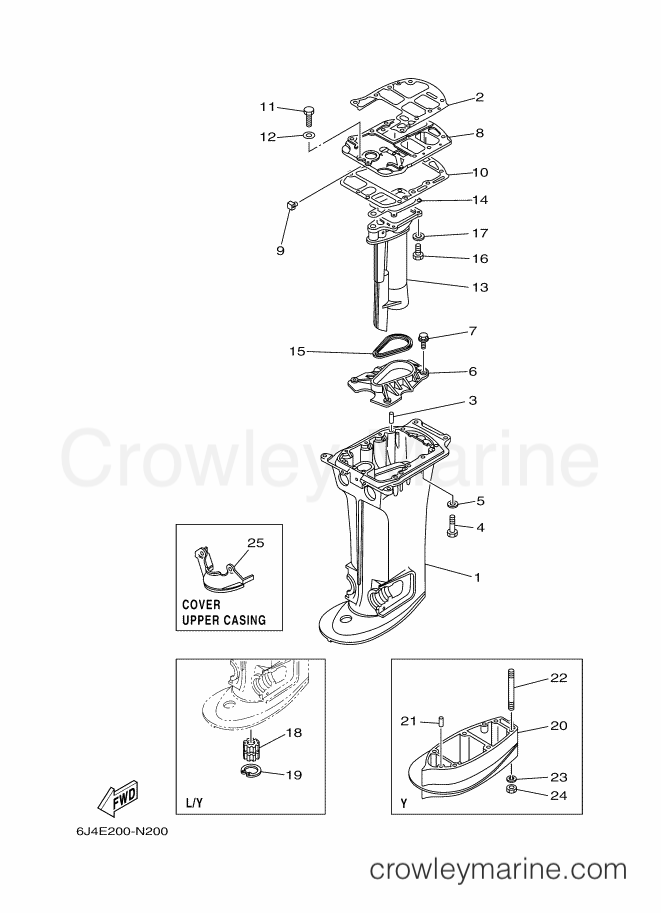 Yamaha Motors E40JWL (6J4E) [210] - UPPER CASING 1