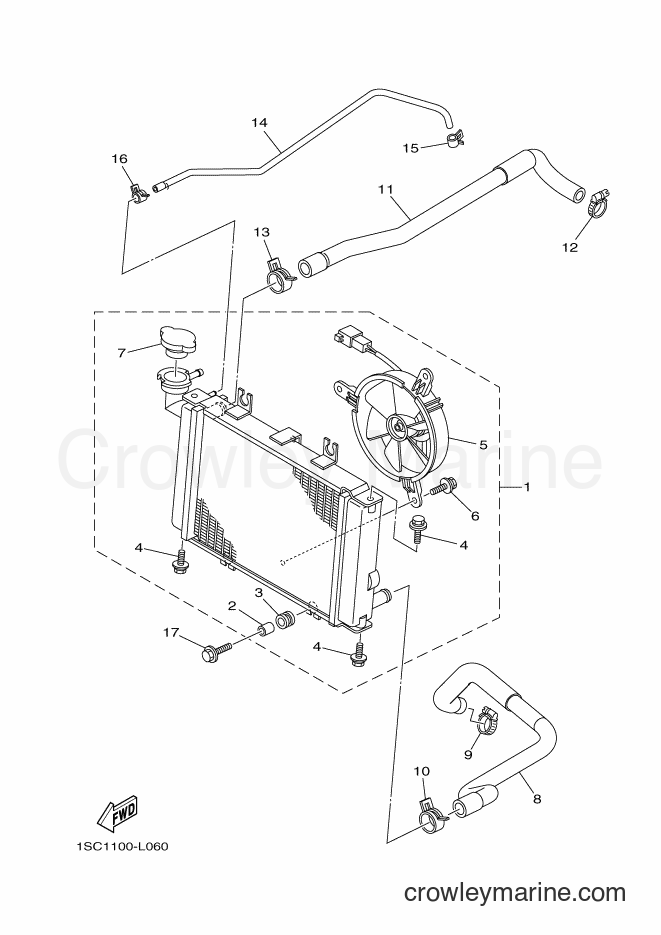 2012 ATV YFM300 - YFM300 (1SC2) [010] - RADIATOR & HOSE