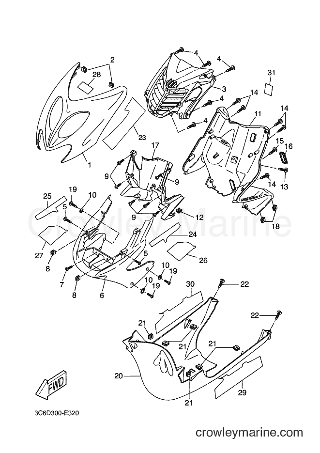 Yamaha Motors YQ50L (3C6D) [090] - LEG SHIELD