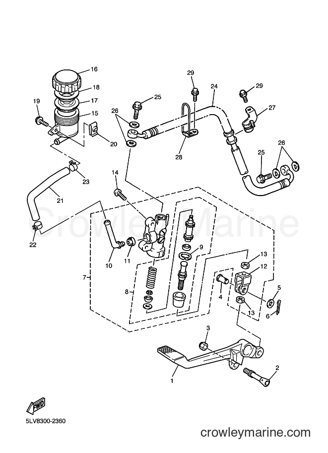 2003 Street Bike FZS1000 - FZS1000 (5LVF) [070] - REAR MASTER CYLINDER
