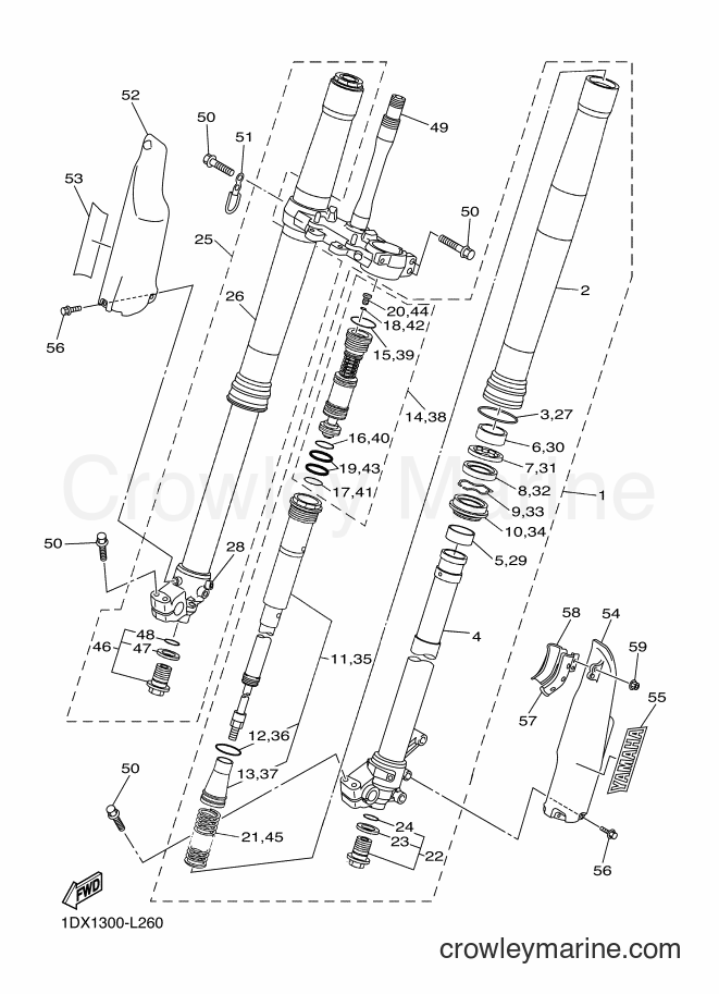 2013 Dirt Bike WR450F - WR450F (1DX9) [010] - FRONT FORK