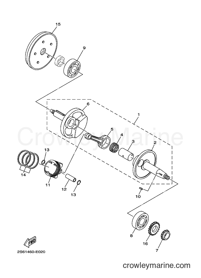 2009 Scooter T135HC - T135HC (2S65) [010] - CRANKSHAFT & PISTON