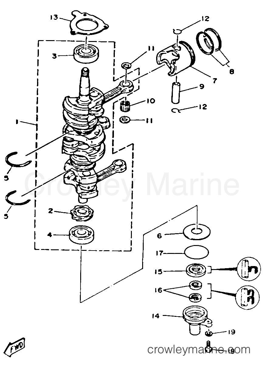 Yamaha Motors 40ESRR - CRANKSHAFT PISTON