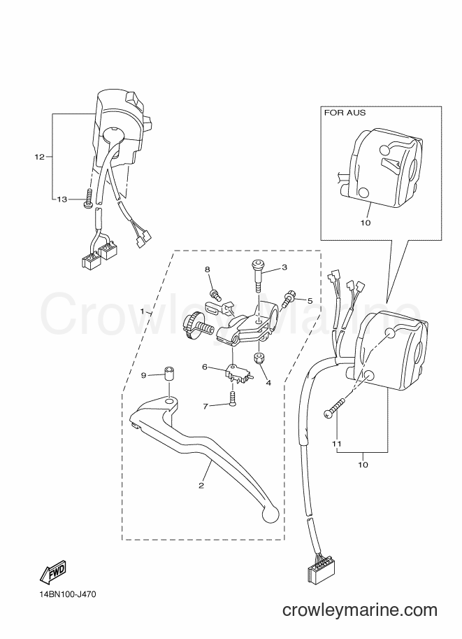 2010 Sport Bike YZF-R1 - YZF-R1 (14BN) [010] - HANDLE SWITCH & LEVER