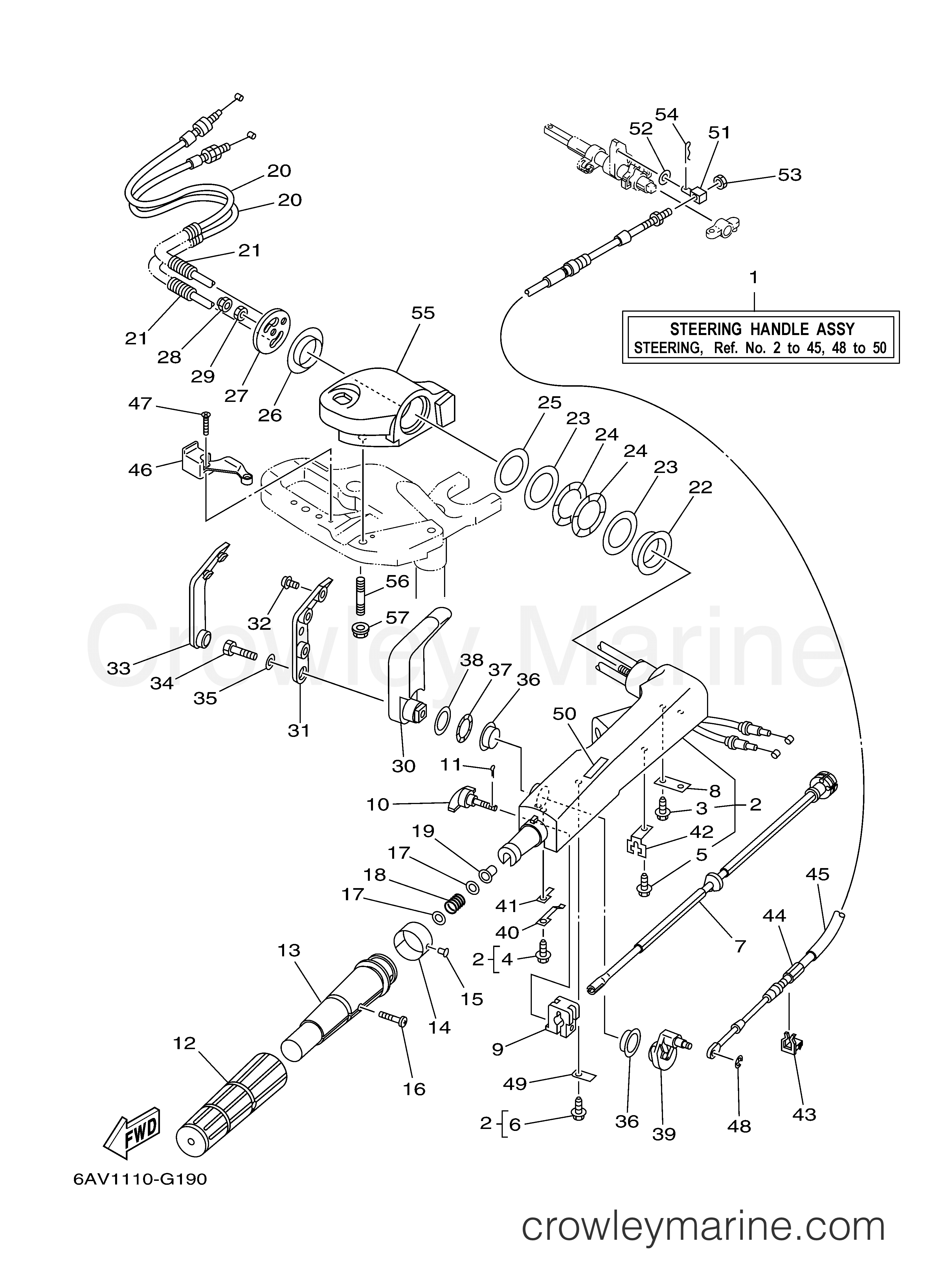 Yamaha Motors T9.9GEXH - STEERING