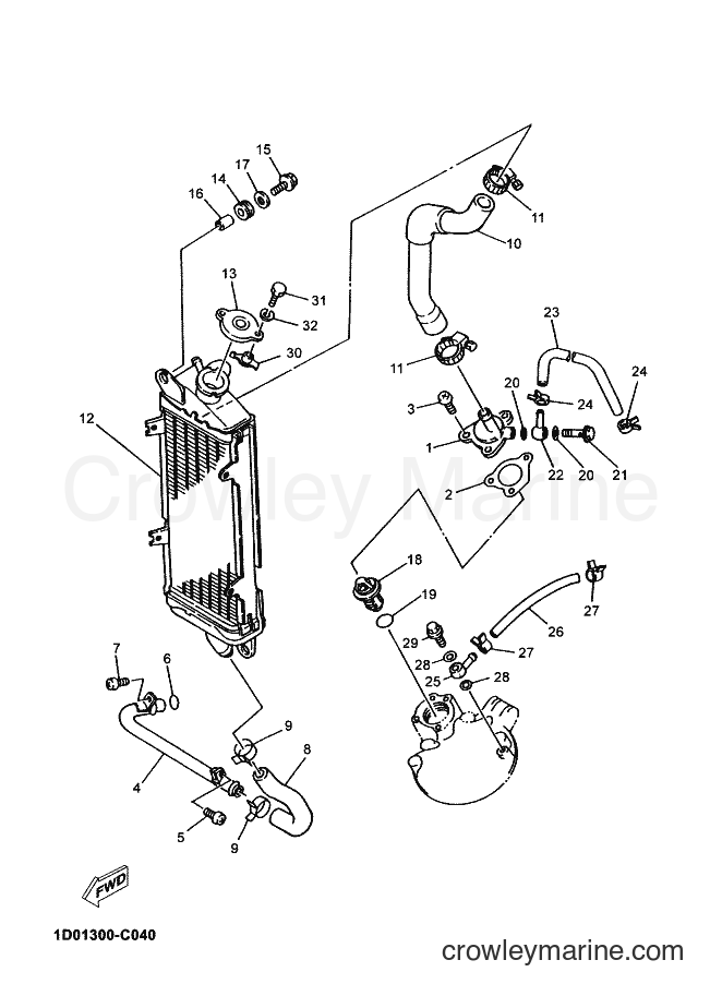 2005 Dirt Bike DT125X - DT125X (2C81) [070] - RADIATOR & HOSE