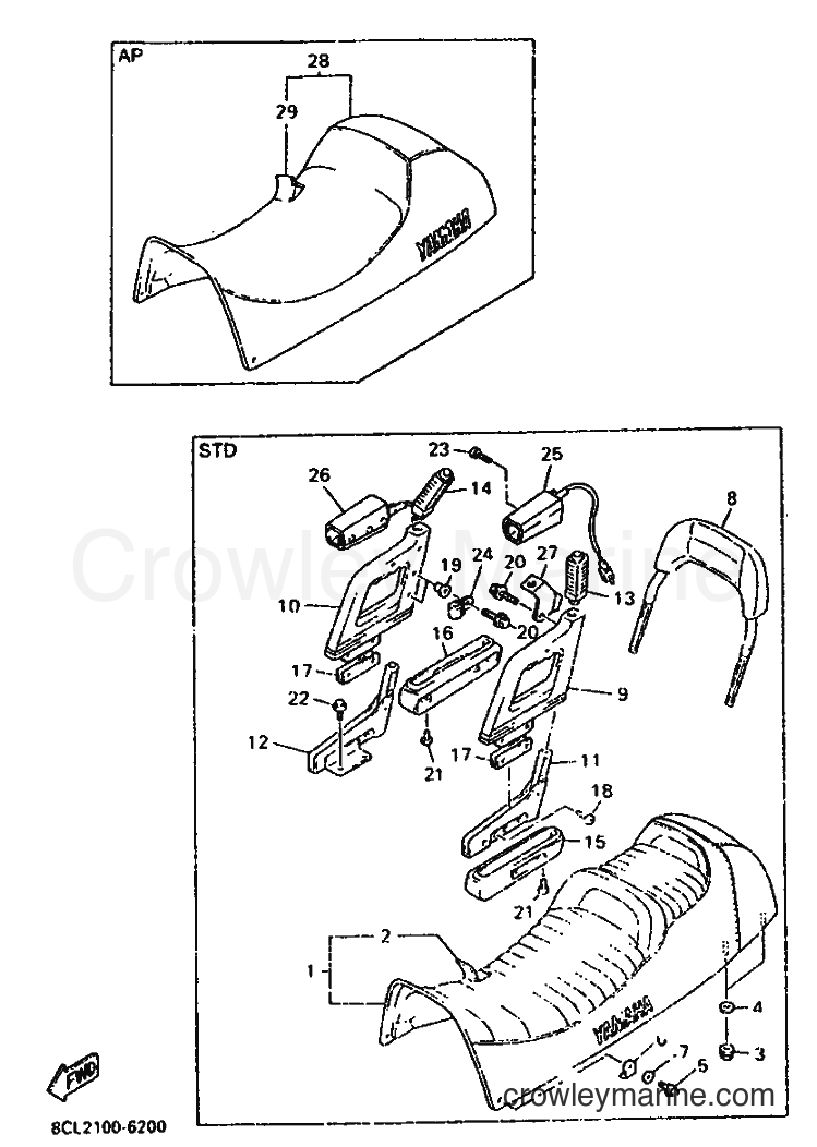 1996 Snowmobile VX500DX - VX500DX (8CL2) [020] - SEAT