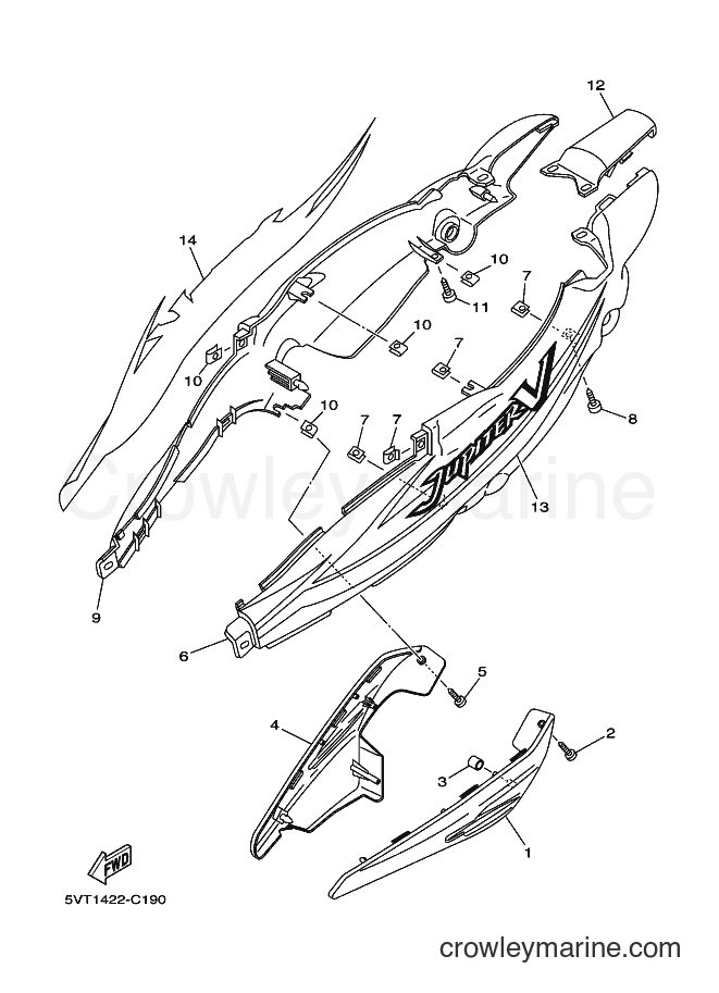 2004 Scooter T110E - T110E (5VT1) [010] - SIDE COVER