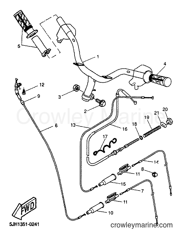 2001 Scooter EW50 - EW50 (5JH3) [020] - STEERING CABLE FOR DISK BRAKE