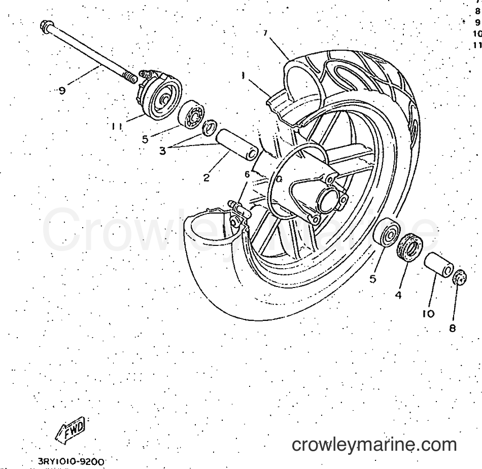 1997 Scooter CW50 - CW50 (4VV9) [999] - FRONT WHEEL