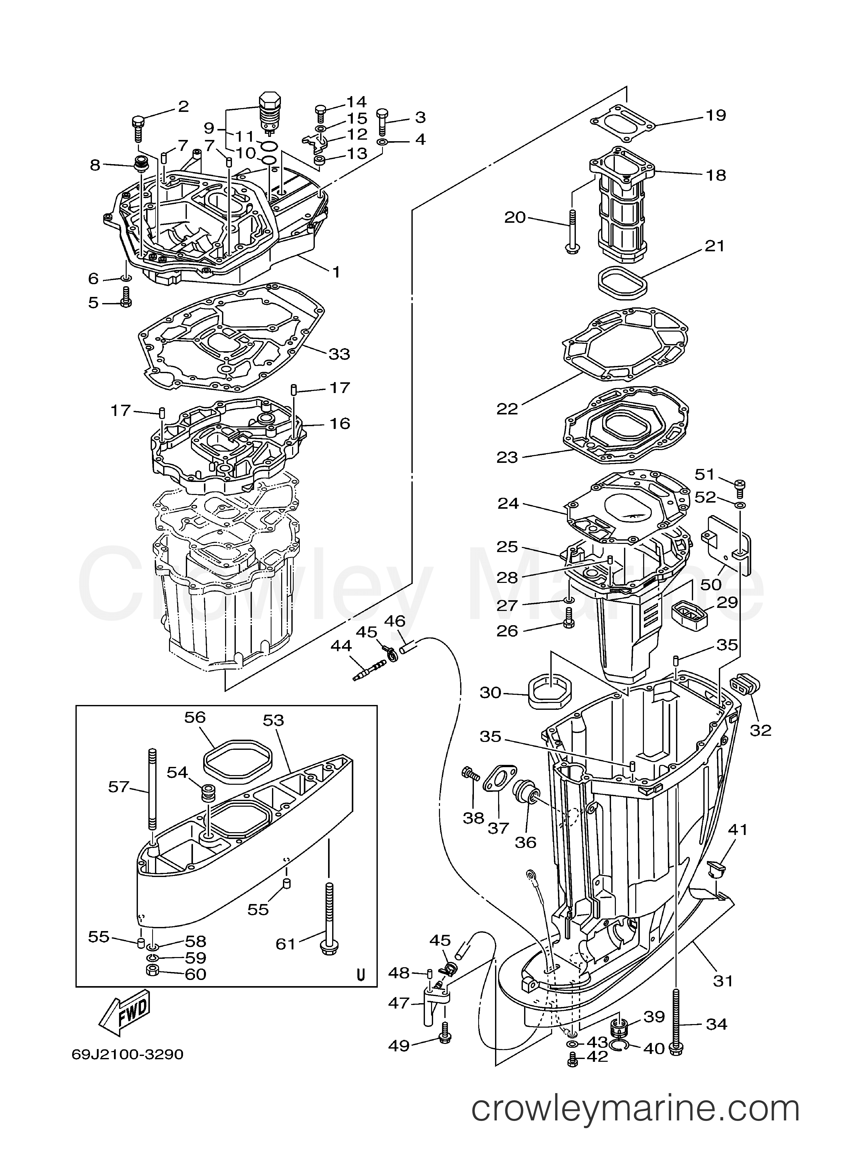 Yamaha Motors LF200TXRB - UPPER CASING