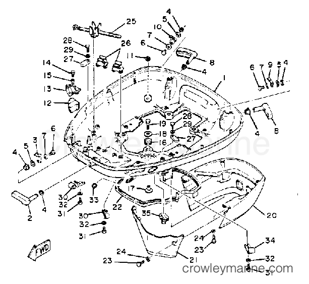 Yamaha Motors 175ETXK - BOTTOM COWLING