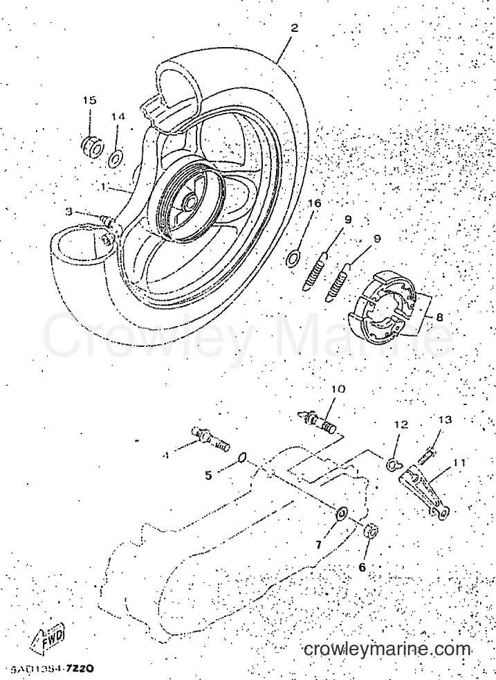 1998 Scooter YN50 - YN50 (5BX1) [010] - REAR WHEEL