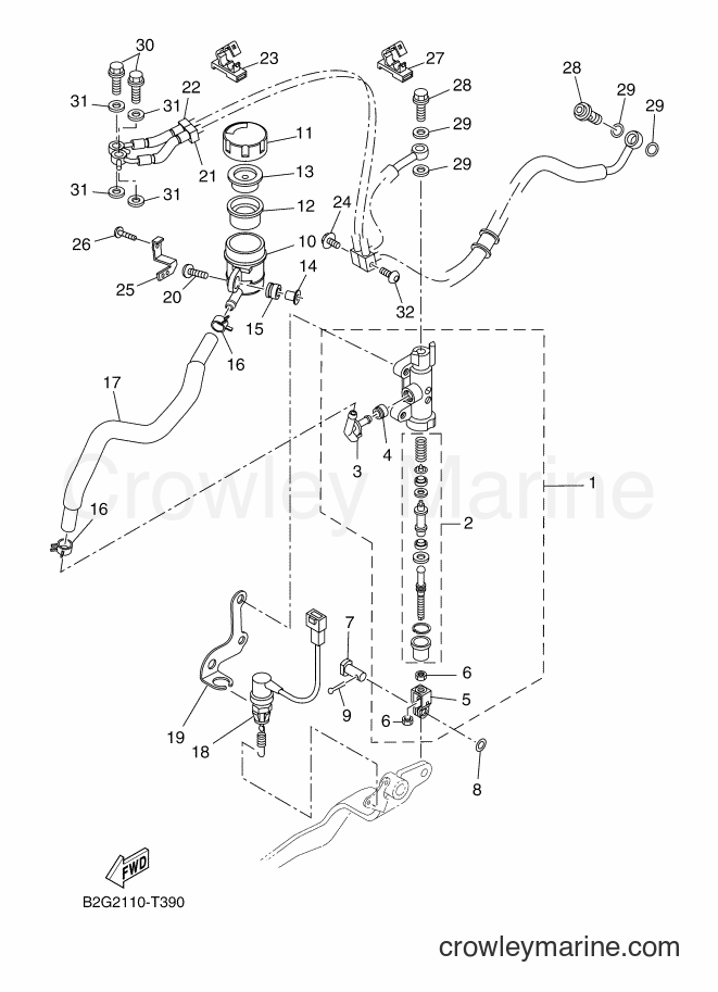 Yamaha Motors XSR700(MTM690) (B2G4) [010] - REAR MASTER CYLINDER
