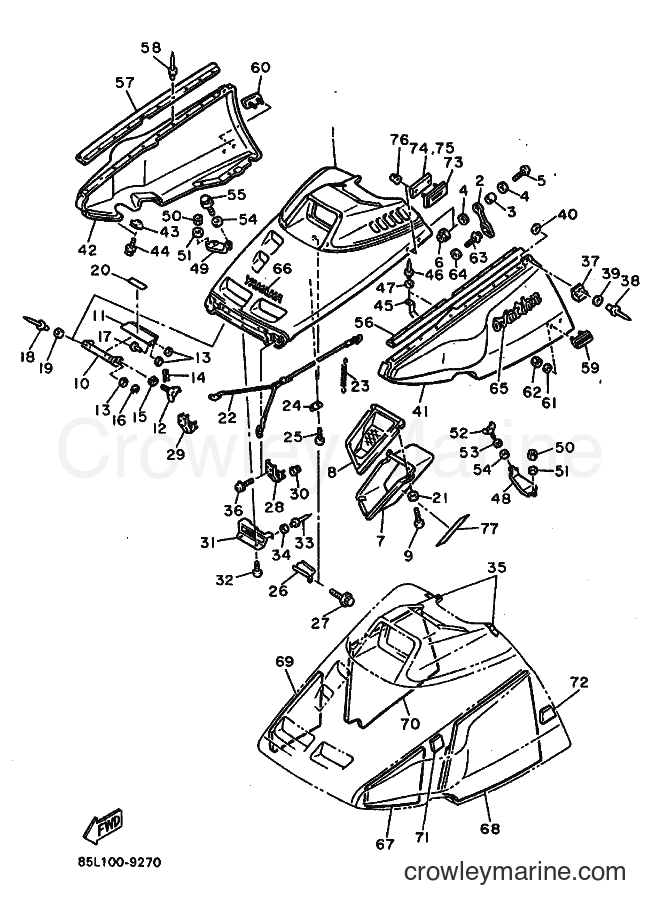 1989 Snowmobile CS340N - CS340N (85L1) [010] - SHROUD