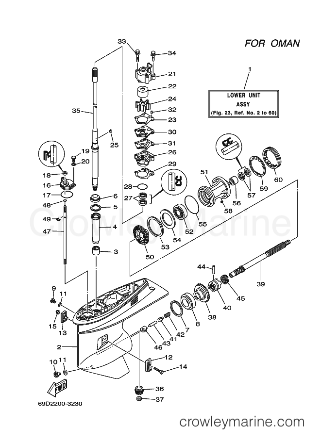 Yamaha Motors E60ELHB (69D2) [060] - LOWER CASING & DRIVE 2
