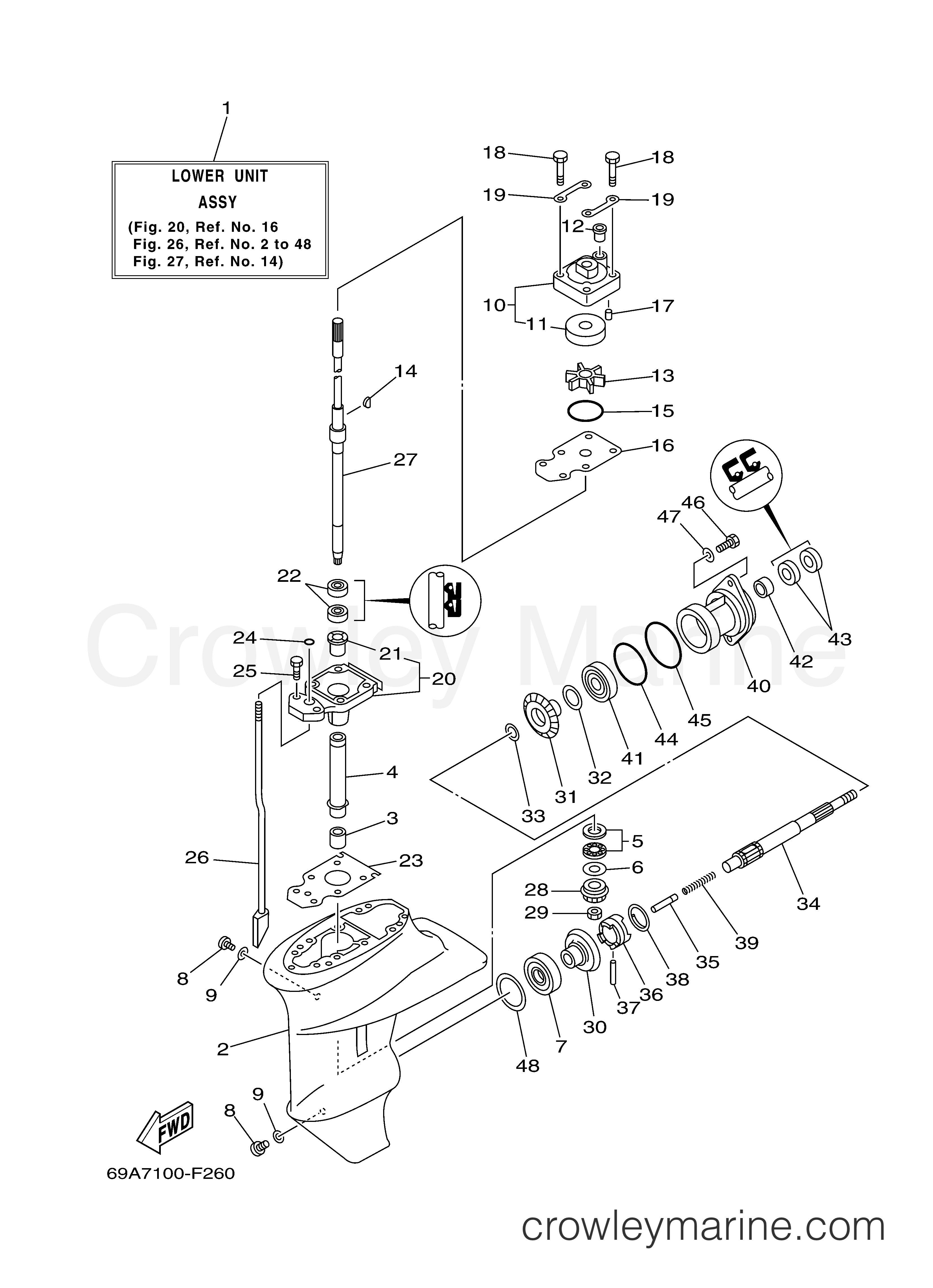 Yamaha Motors F15PLH - LOWER CASING DRIVE 1