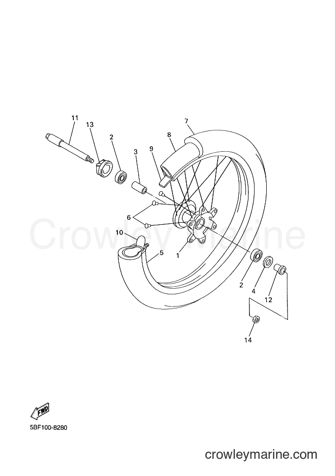 2000 Dirt Bike WR400F - WR400F (5GS6) [020] - FRONT WHEEL