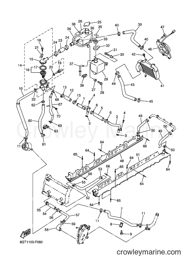 2007 Snowmobile RX10S - RX10S (8GT1) [020] - RADIATOR & HOSE