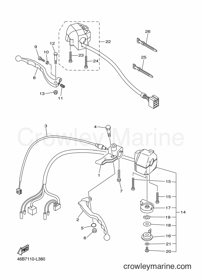 Yamaha Motors XV250 (46B8) [010] - HANDLE SWITCH & LEVER