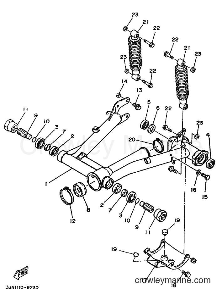 1989 ATV YFU1 - YFU1 (3JN2) [010] - REAR ARM & SUSPENSION