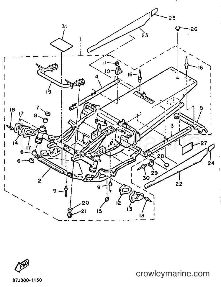 1991 Snowmobile PZ480E - PZ480E (87J2) [010] - FRAME