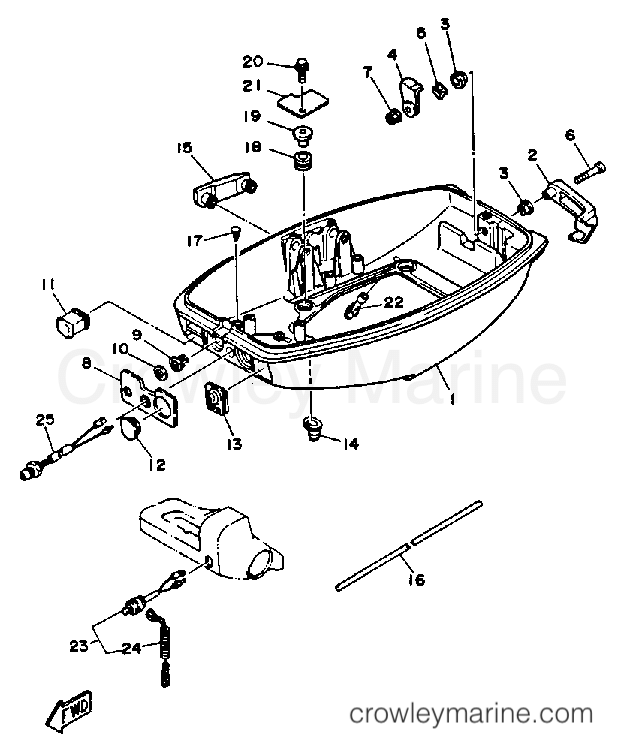 Yamaha Motors 25MSHQ - BOTTOM COWLING