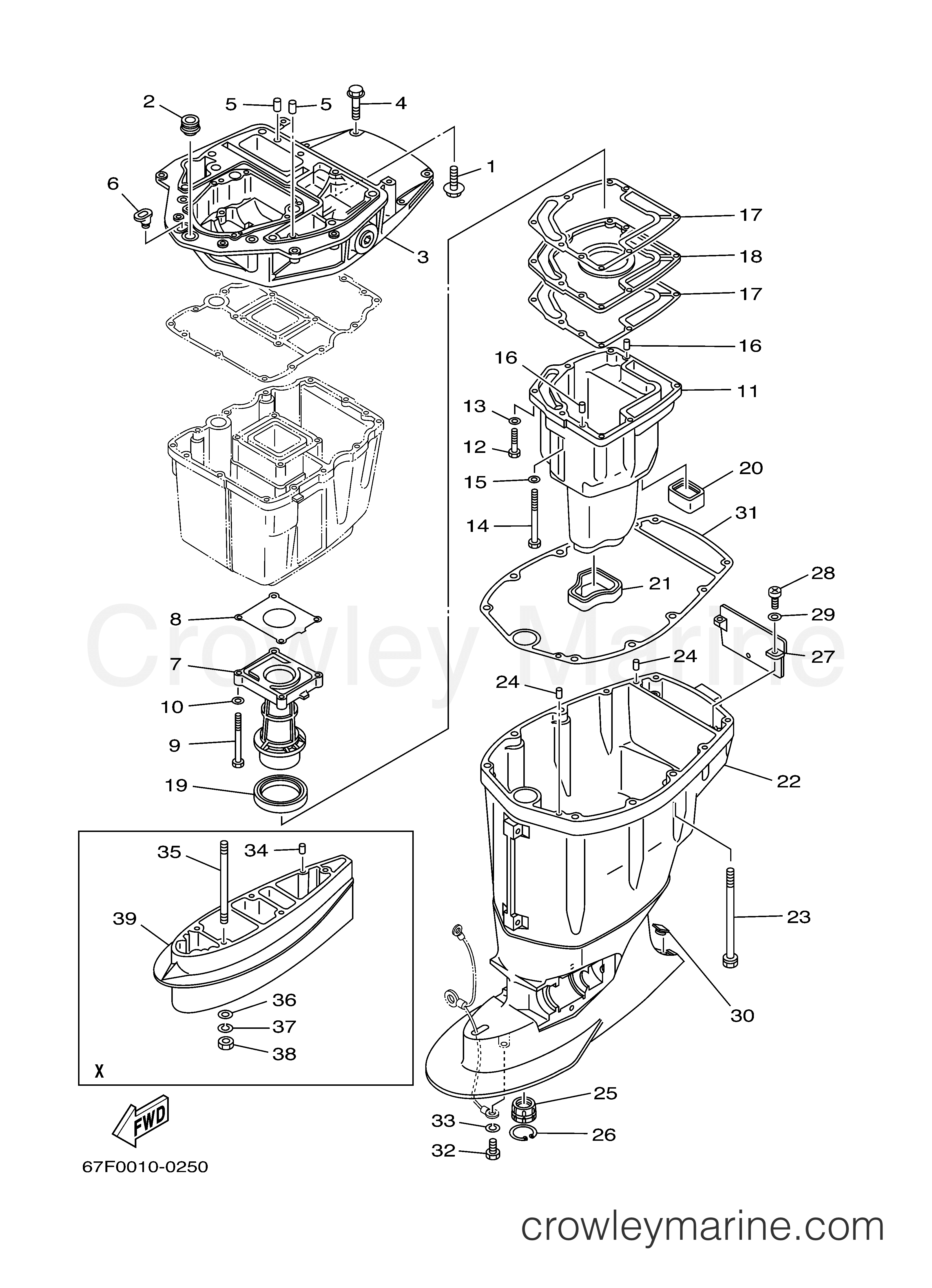 Yamaha Motors F80TJRB - UPPER CASING