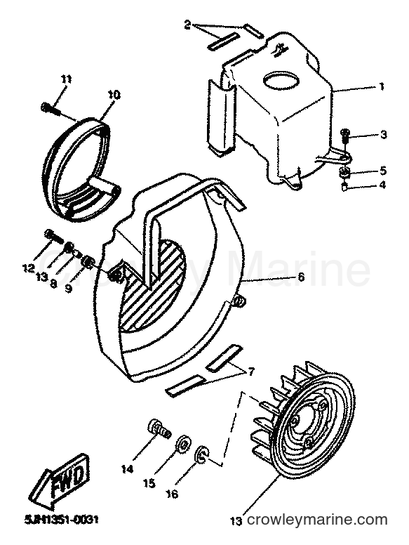 2001 Scooter EW50 - EW50 (5LH3) [010] - AIR SHROUD & FAN