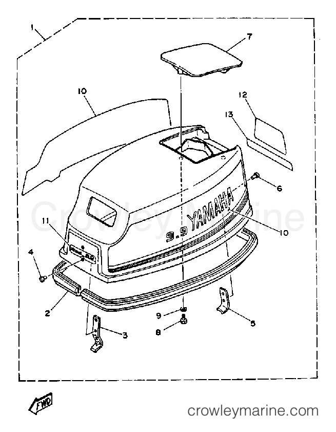 Yamaha Motors 9.9ELD - TOP COWLING