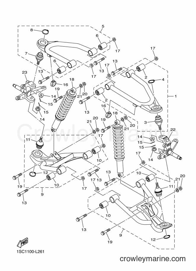 2012 ATV YFM300 - YFM300 (1SC2) [010] - FRONT SUSPENSION & WHEEL