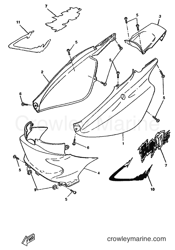 1996 Scooter CW50RSX - CW50RSX (4YC1) [999] - SIDE COVER