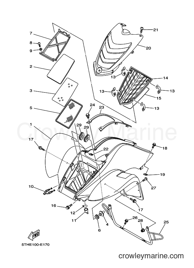 2007 ATV YFM80W - YFM80W (5THJ) [010] - FRONT FENDER