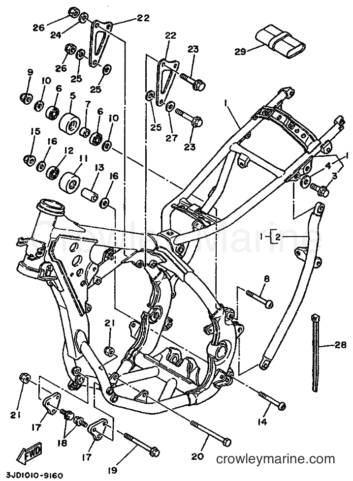 1989 Dirt Bike YZ125 - YZ125 (3JD1) [999] - FRAME