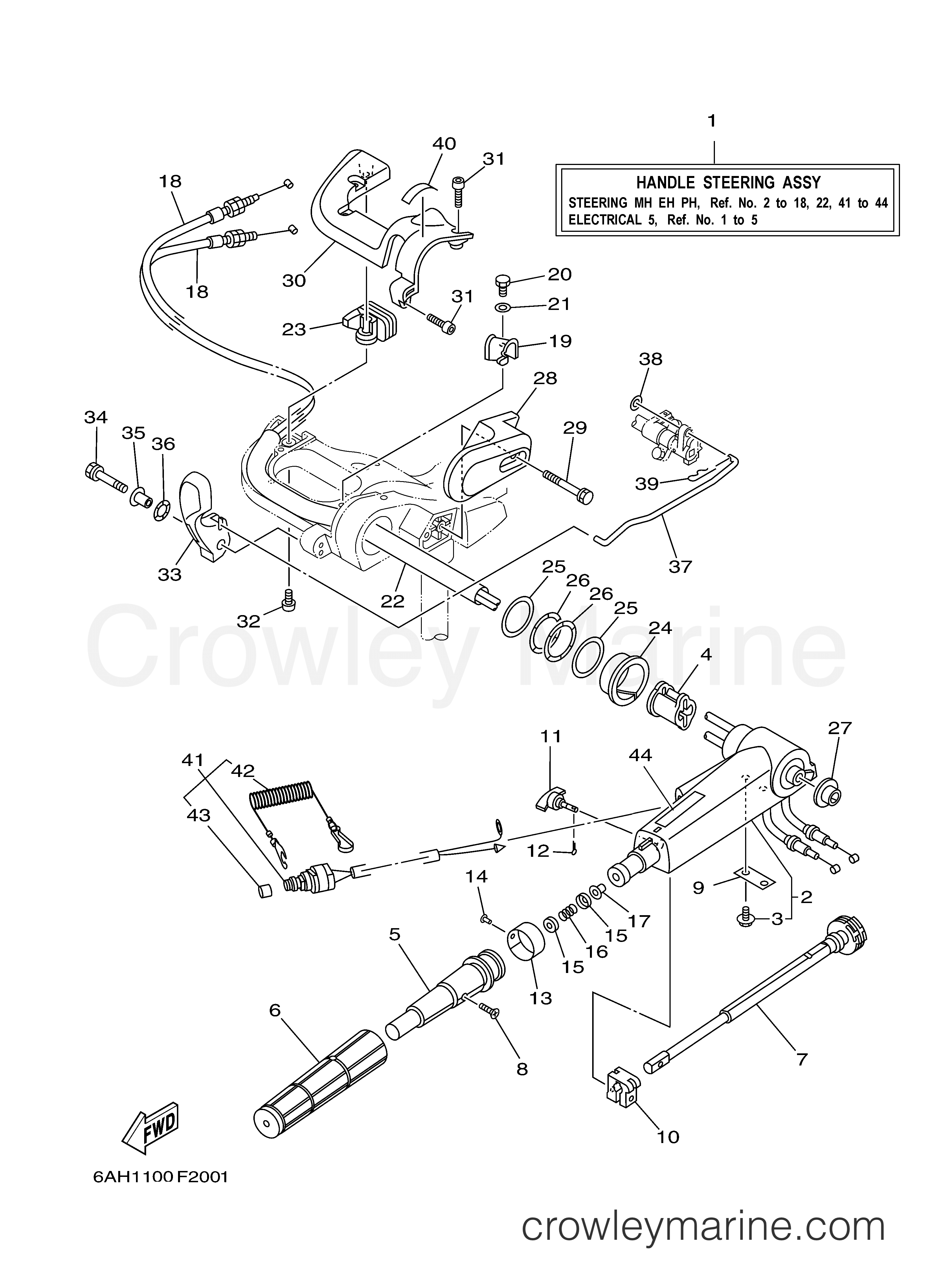 Yamaha Motors F20ELH - STEERING MH EH PH