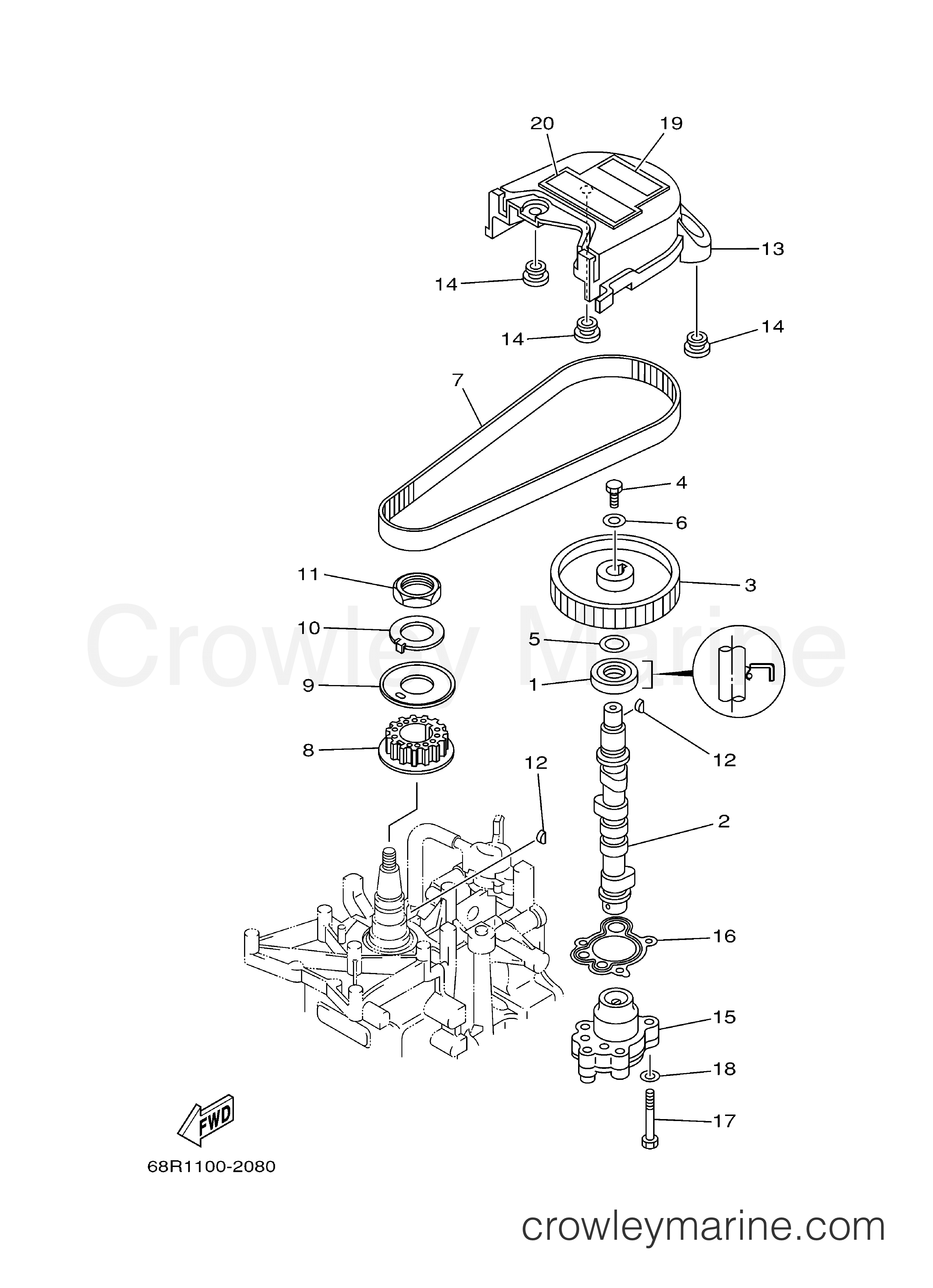 OIL PUMP 2004 Outboard 8hp T8PLHC Crowley Marine