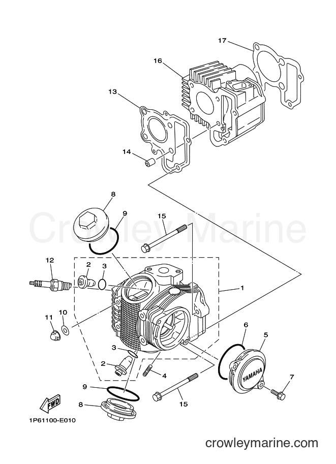 2017 Dirt Bike TT-R50E - TT-R50E (2CJJ) [010] - CYLINDER HEAD