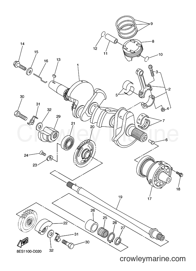 2006 Snowmobile RS10M - RS10M (8FK3) [020] - CRANKSHAFT & PISTON