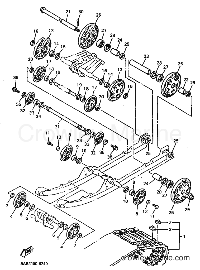 1996 Snowmobile VX600 - VX600 (8CA3) [010] - TRACK SUSPENSION 1