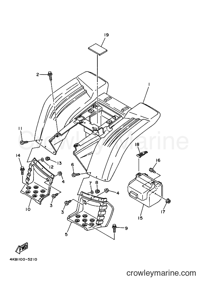 1998 ATV YFM350FW-X - YFM350FW-X (4KB9) [020] - REAR FENDER