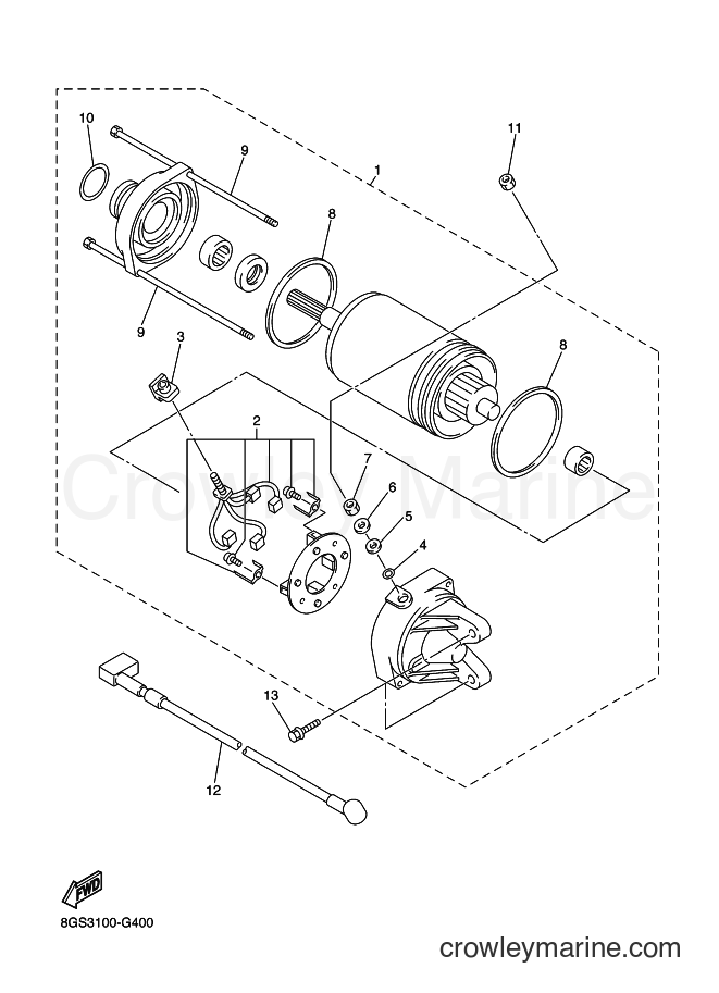 Yamaha Motors VK10D (8GSC) [020] - STARTING MOTOR