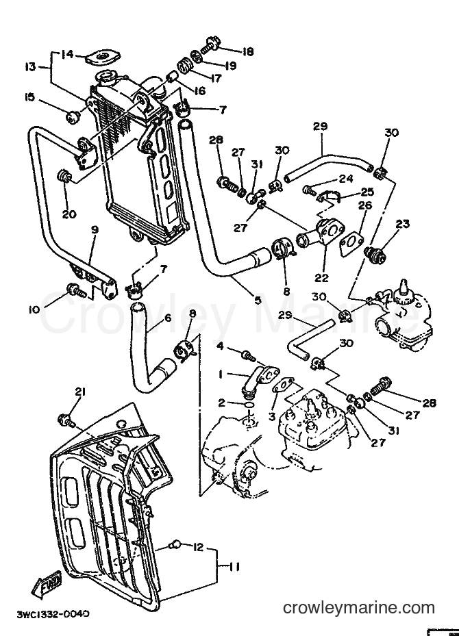 1990 Scooter DT80LC - DT80LC (3WC1) [999] - RADIATOR & HOSE