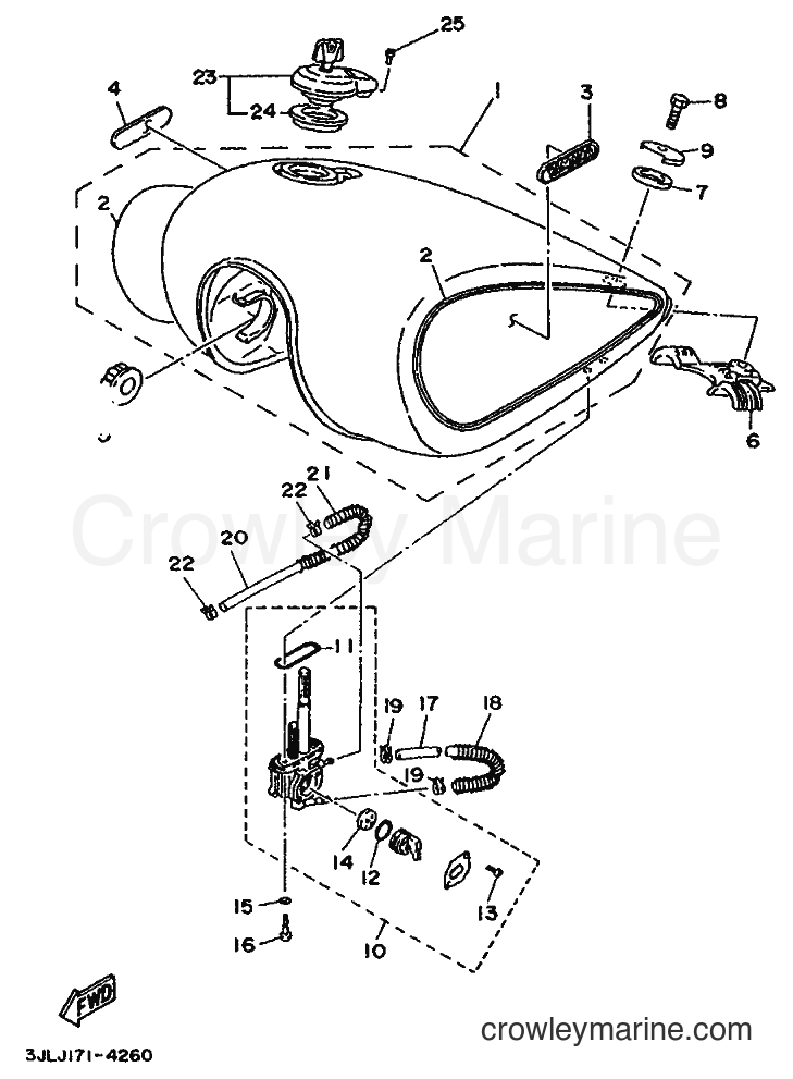 1994 Cruiser XV750 - XV750 (3JLJ) [010] - FUEL TANK