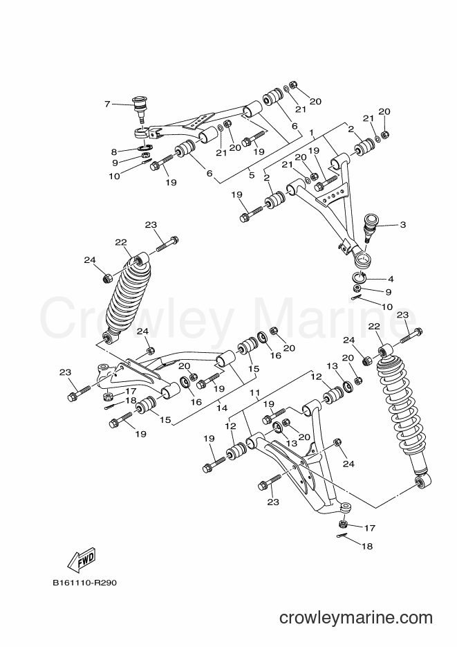 2017 ATV YFM700FWB - YFM700FWB (B16B) [010] - FRONT SUSPENSION & WHEEL
