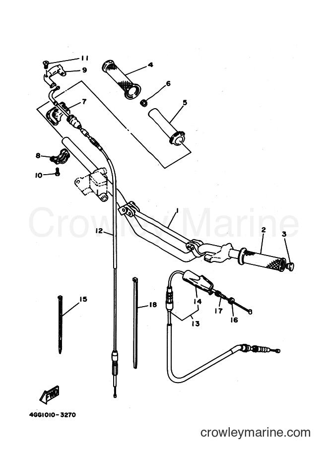 1995 Dirt Bike TY250Z - TY250Z (4GG6) [999] - STEERING HANDLE & CABLE