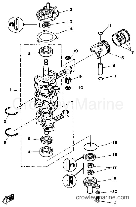 Yamaha Motors 50ESG - CRANK PISTON