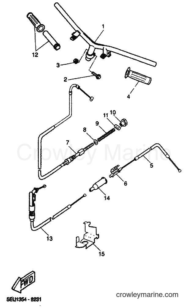 2001 Scooter YH50 - YH50 (5JB6) [030] - STEERING HANDLE & CABLE